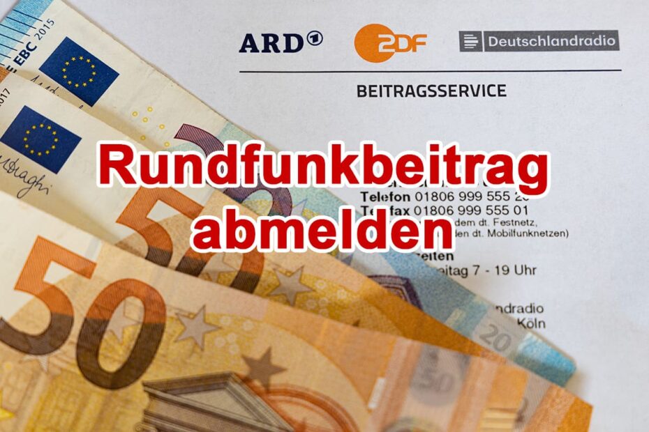Geldscheine auf Schreiben vom ARD ZDF Beitragsservice