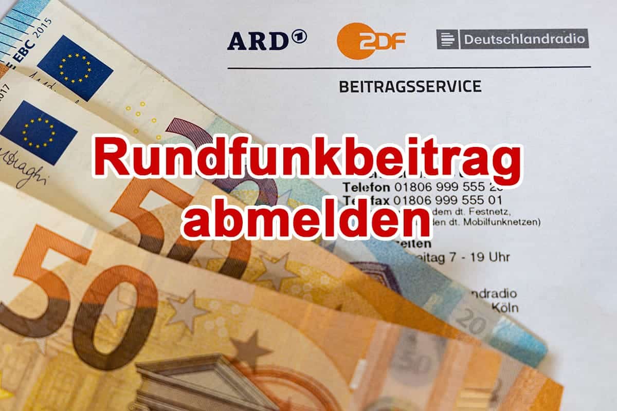 Geldscheine auf Schreiben vom ARD ZDF Beitragsservice