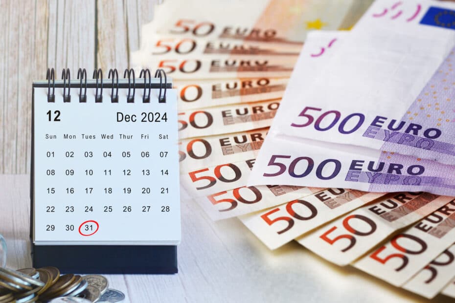 Inflationsprämie beim Bürgergeld anrechnungsfrei, Kalender mit 31.12.2024 markiert