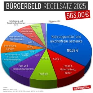 Bürgergeld Regelbedarf 2025 Tortendiagramm